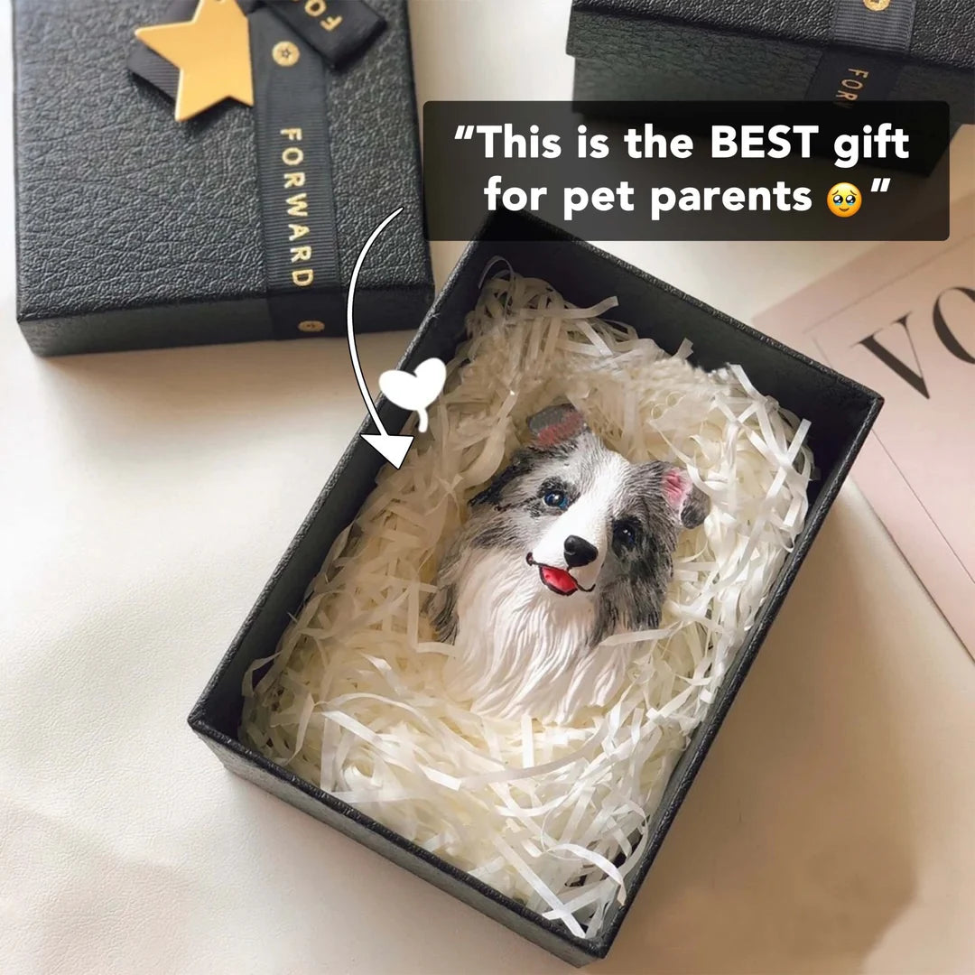 Personalized 3D Pet Face Figurine™ with Built-in Magnet