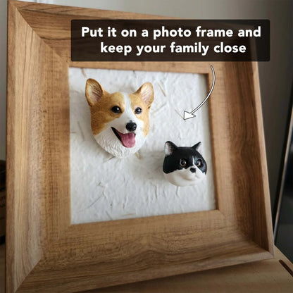 Personalized 3D Pet Face Figurine™ with Built-in Magnet