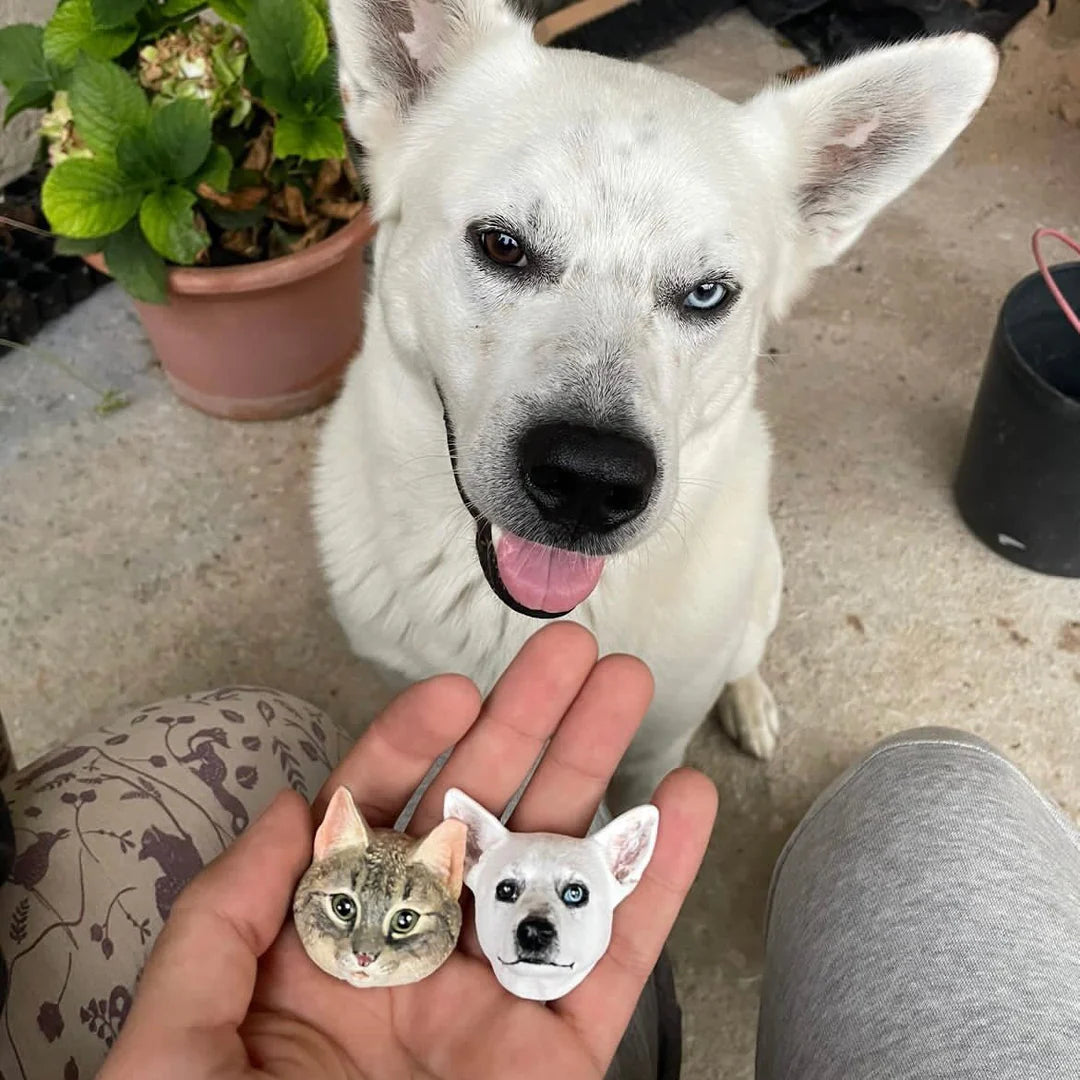 Personalized 3D Pet Face Figurine™ with Built-in Magnet